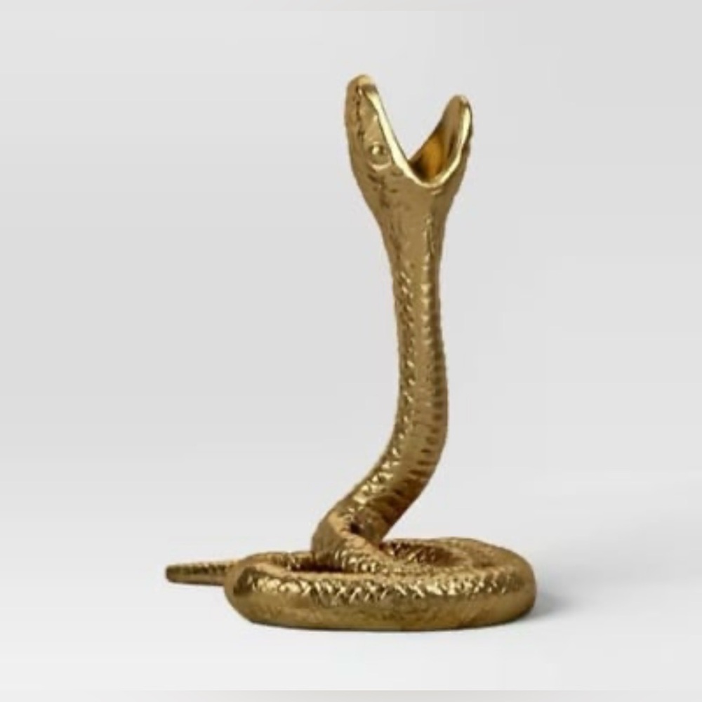 Threshold Gold Snake Taper Candleholder. - Picture 2 of 7